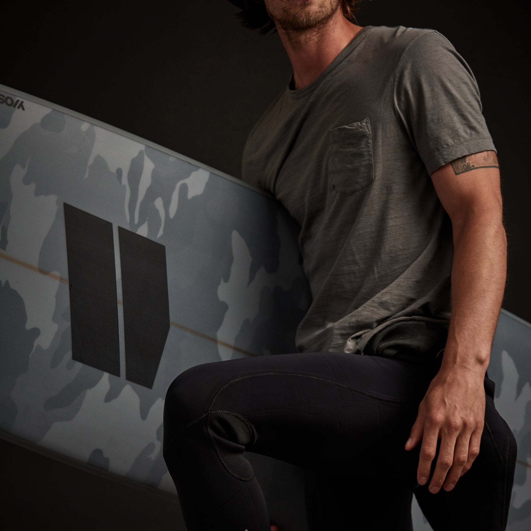 Y/OSEMITE Camo Longboard  7' X 10" In Grey Camo | James Perse Los Angeles