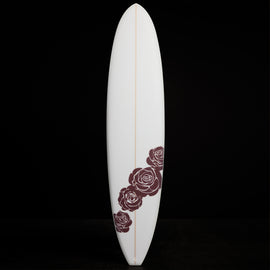 Grateful Dead Longboard In Matte White W/ Roses | James Perse Los Angeles
