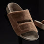 Alpaca Double Strap Slide - Chestnut/Earth | James Perse Los Angeles