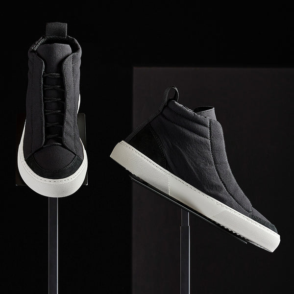 Solstice High Top Skate Sneaker in Black/Black | James Perse Los Angeles