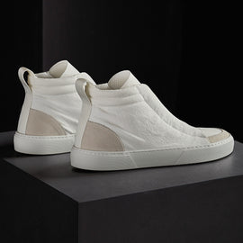 Solstice High Top Skate Sneaker in White/Taupe | James Perse Los Angeles