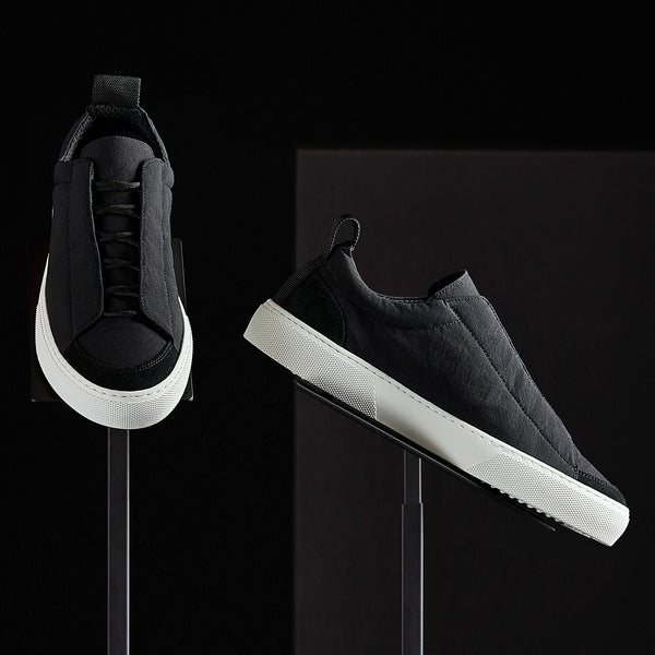 Solstice Low Top Skate Sneaker in Black/Black | James Perse Los Angeles