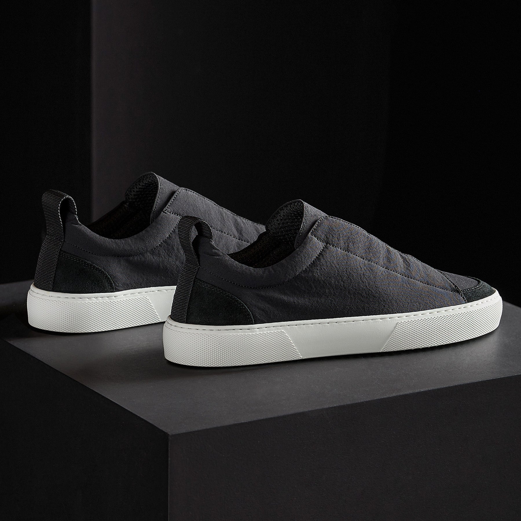 Women's Solstice Low Top Skate Sneaker in Black/Black | James
