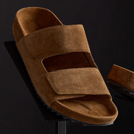 Women's Double Strap Suede Slide in Tabacco | James Perse Los Angeles