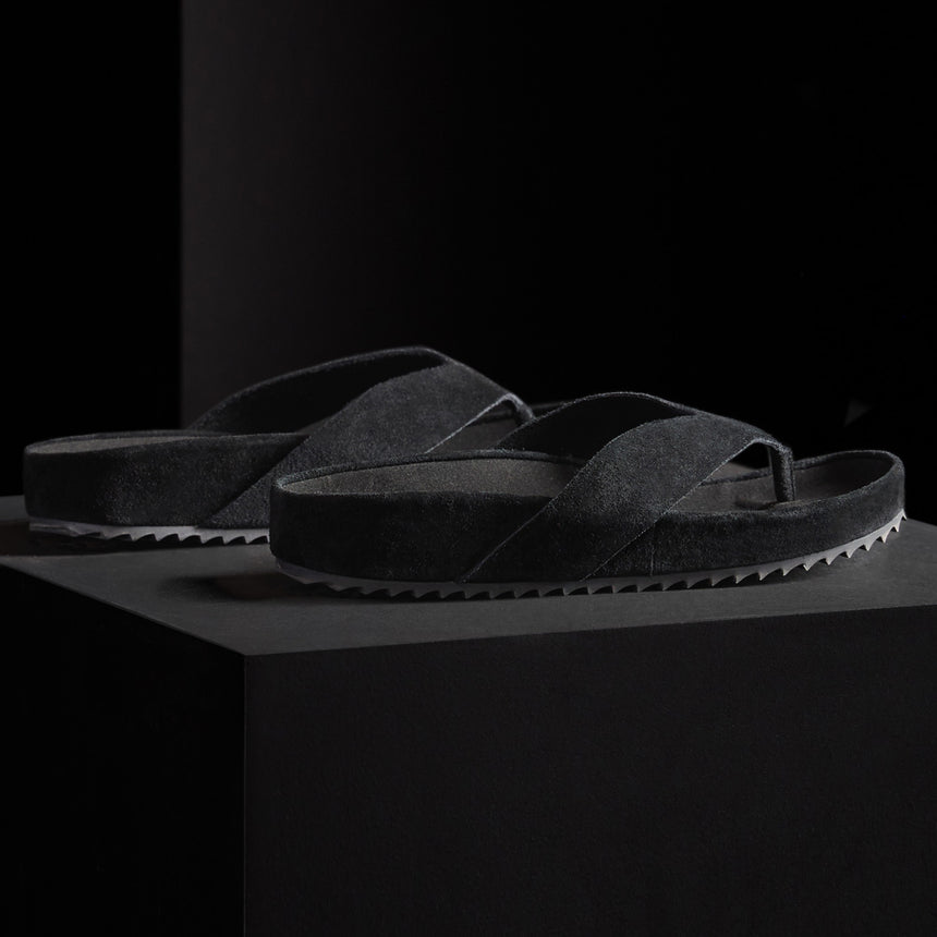 Women's Suede Flip Flop in Black | James Perse Los Angeles