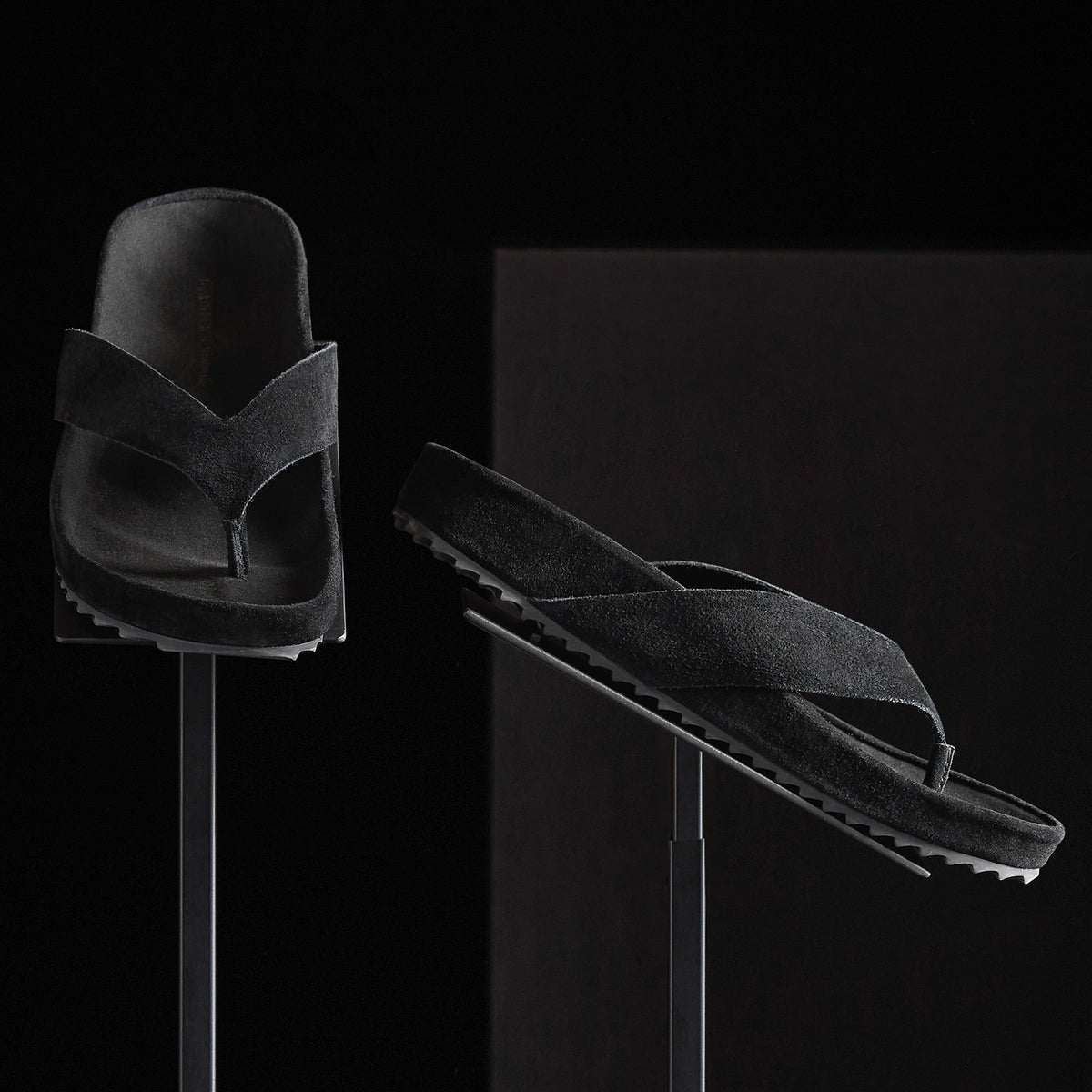 Women's Suede Flip Flop in Black | James Perse Los Angeles