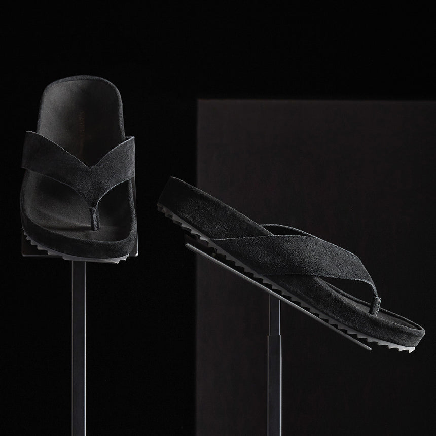 Women's Suede Flip Flop in Black | James Perse Los Angeles