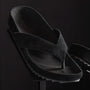 Women's Suede Flip Flop in Black | James Perse Los Angeles