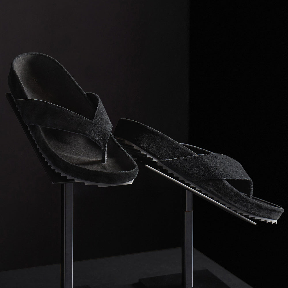 Women's Suede Flip Flop in Black | James Perse Los Angeles