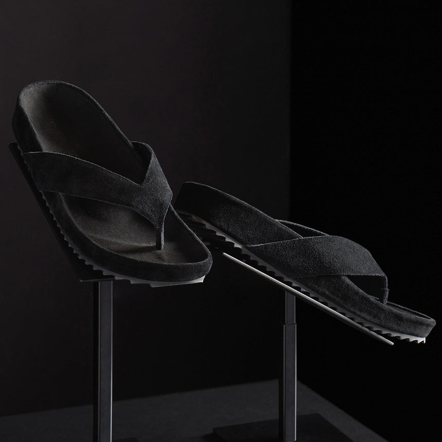 Women's Suede Flip Flop in Black | James Perse Los Angeles
