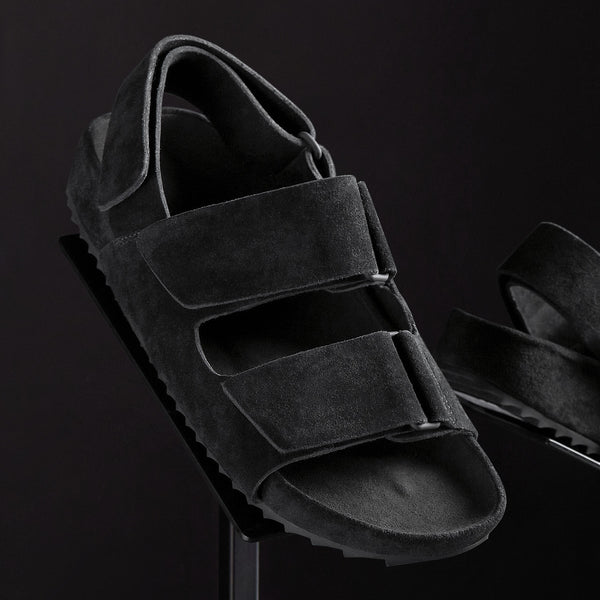 Women's Double Strap Velcro Sandal in Black | James Perse Los Angeles 