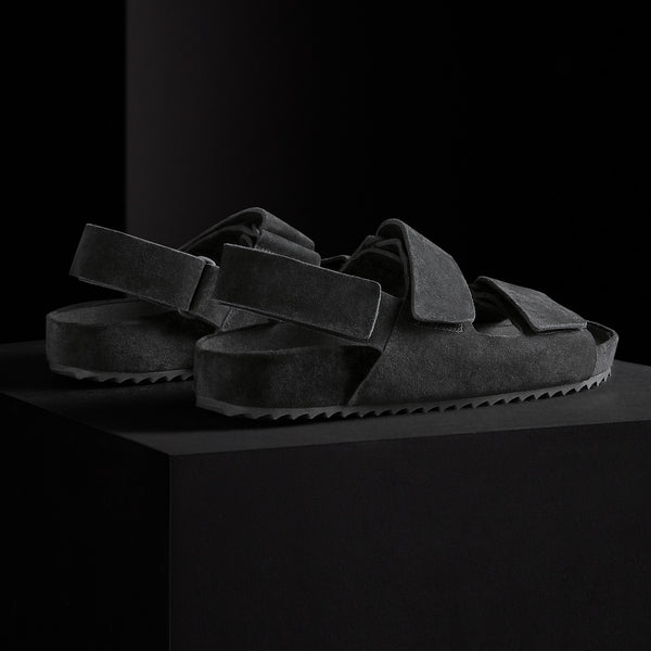 Women's Double Strap Velcro Sandal in Black | James Perse Los Angeles 