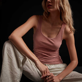 Long Jersey Tank - Old Rose Pigment | James Perse Los Angeles