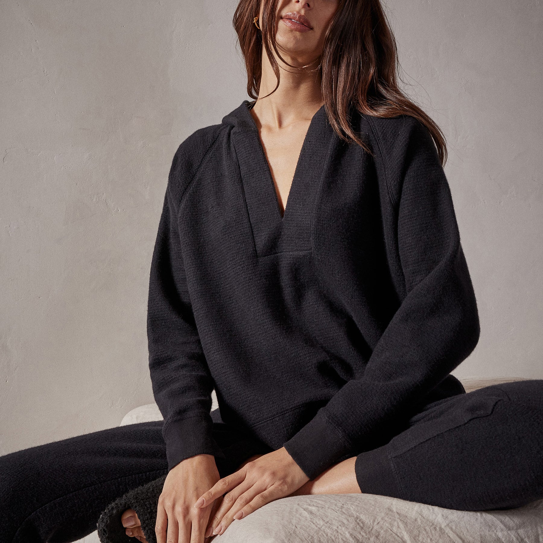 Women's Thermal Knit Lounge Set - Black | James Perse Los Angeles