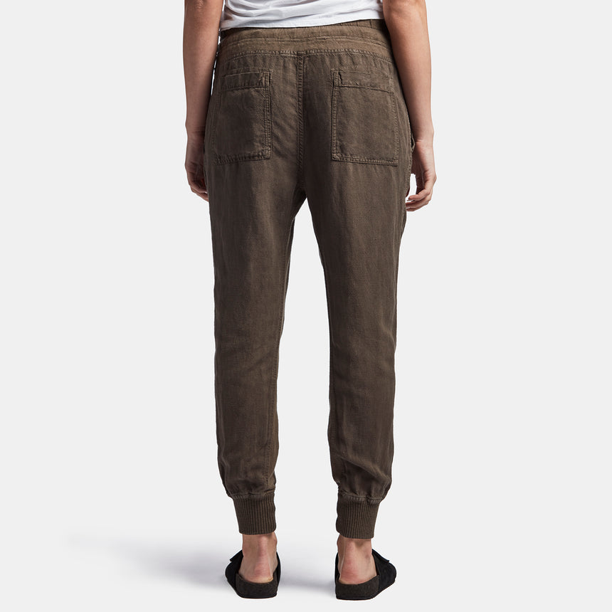 Canvas Linen Relaxed Pant In Army Green | James Perse Los Angeles