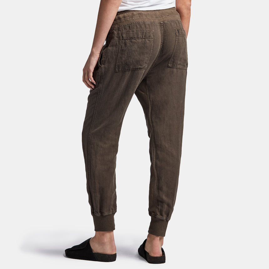 Canvas Linen Relaxed Pant In Army Green | James Perse Los Angeles