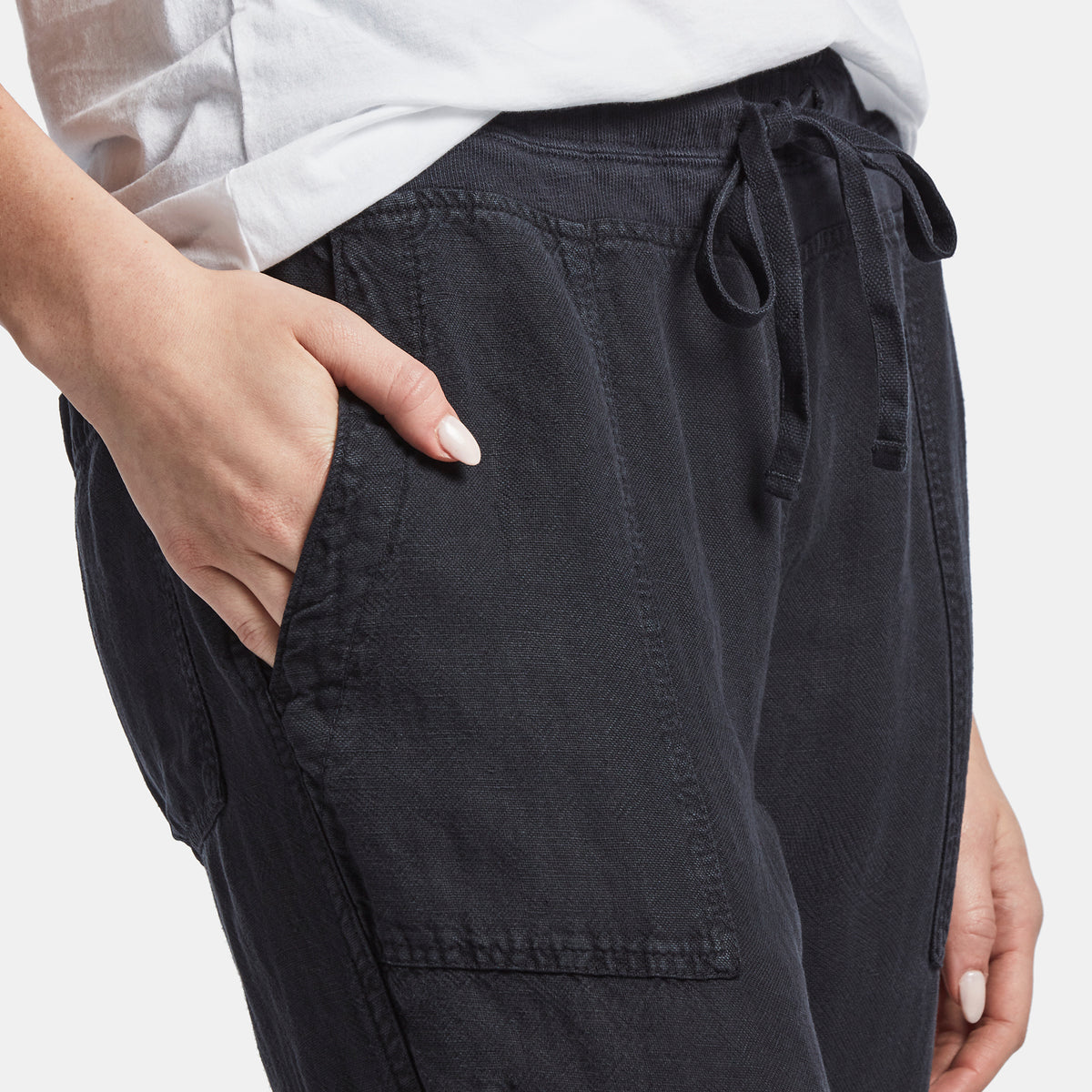 Canvas Linen Relaxed Pant In French Navy | James Perse Los Angeles