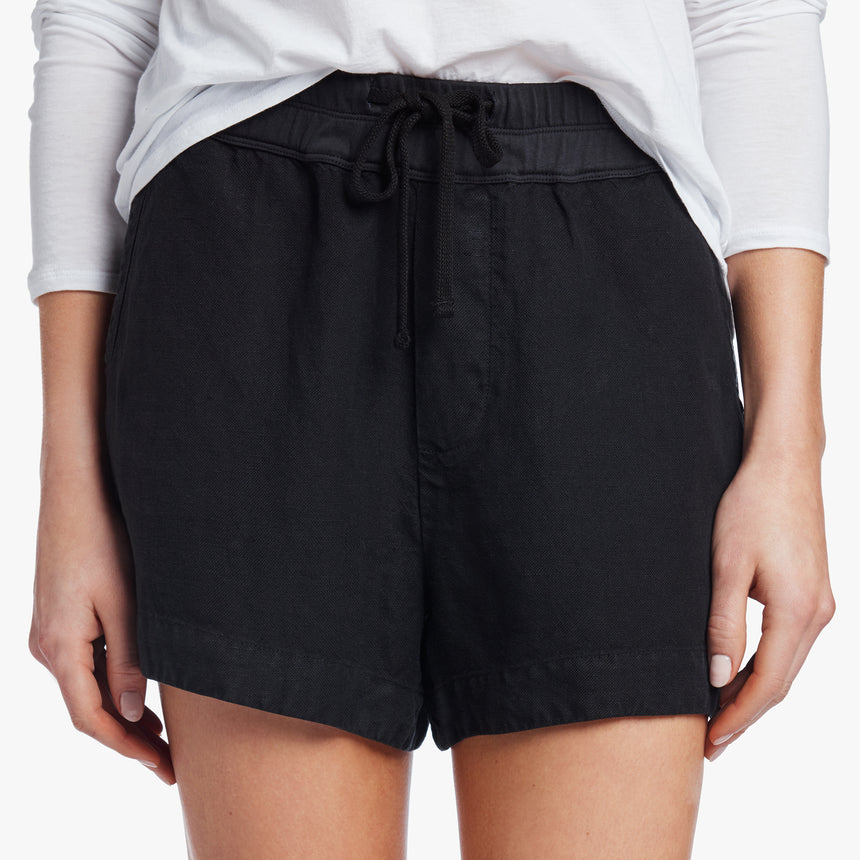 Canvas Linen Short in Black | James Perse Los Angeles