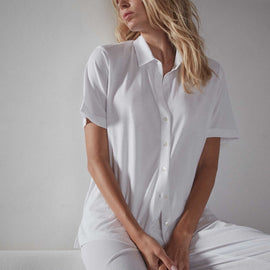 Short Sleeve Relaxed Camp Shirt in White | James Perse Los Angeles