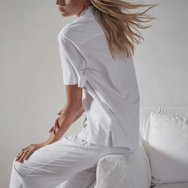 Short Sleeve Relaxed Camp Shirt in White | James Perse Los Angeles