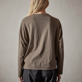 Clean Finish Jersey Henley in Old Whiskey | James Perse Los Angeles 