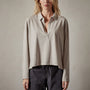 Clean Finish Jersey Open Polo in Dapple | James Perse Los Angeles 