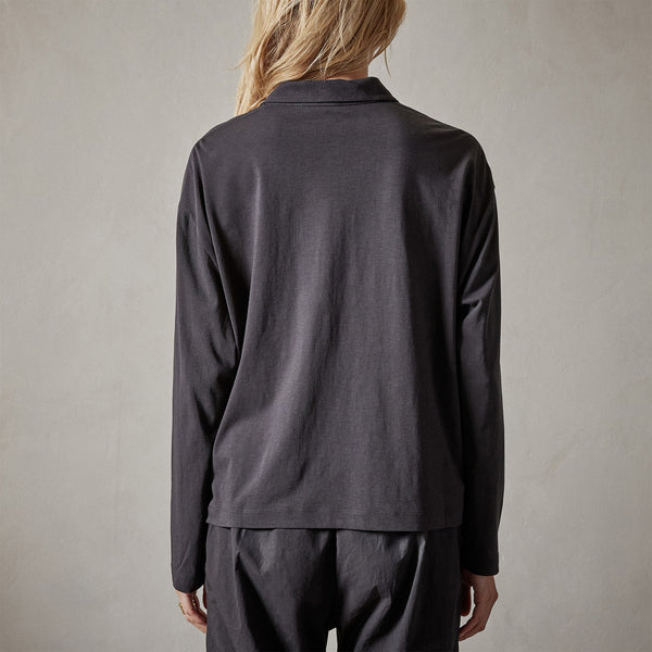 Clean Finish Jersey Open Polo in Magma | James Perse Los Angeles 