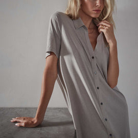 Jersey Relaxed Fit Camp Dress in Dapple | James Perse Los Angeles