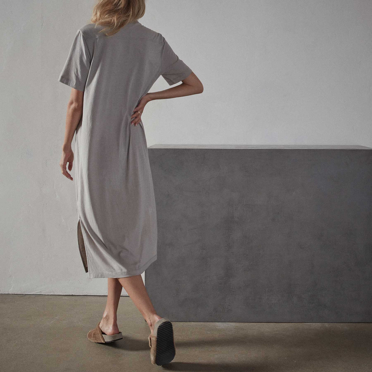 Jersey Relaxed Fit Camp Dress in Dapple | James Perse Los Angeles