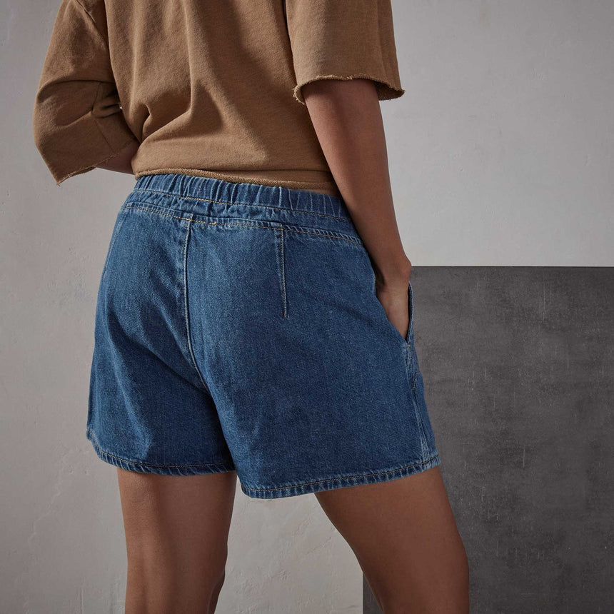Patch Pocket Denim Short - Dark Indigo | James Perse Los Angeles