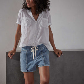 Patch Pocket Denim Short - Light Indigo | James Perse Los Angeles