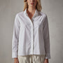 Matte Stretch Poplin Long Sleeve Shirt in White | James Perse Los Angeles