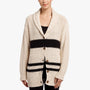 Striped Cotton Linen Beach Cardigan In Natural/Black | James Perse Los Angeles