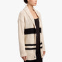 Striped Cotton Linen Beach Cardigan In Natural/Black | James Perse Los Angeles