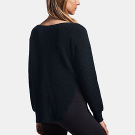 Cotton Linen Boat Neck Sweater In Blue Grey | James Perse Los Angeles