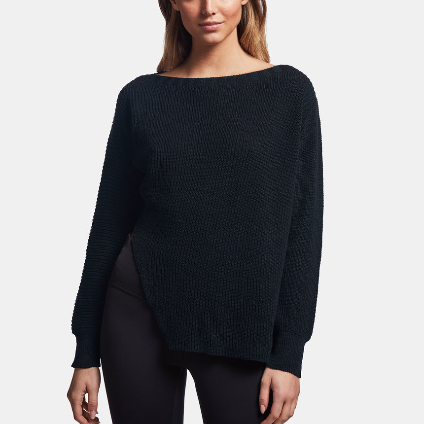 Cotton Linen Boat Neck Sweater In Blue Grey | James Perse Los Angeles