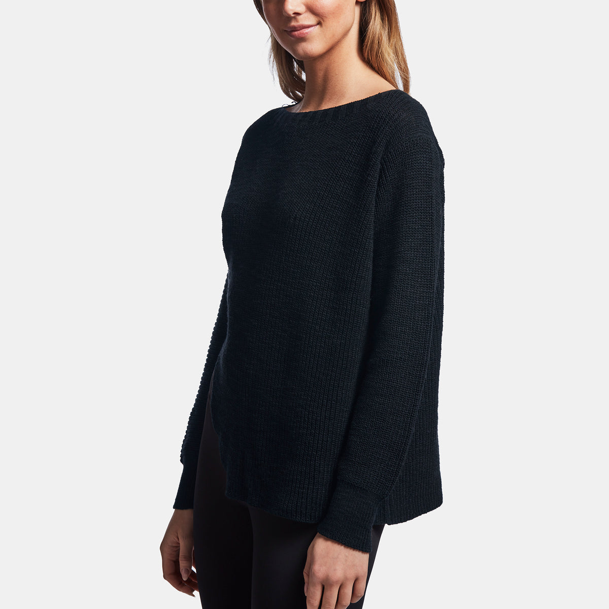 Cotton Linen Boat Neck Sweater In Blue Grey | James Perse Los Angeles