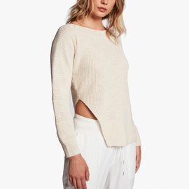 Cotton Linen Boat Neck Sweater In Ivory | James Perse Los Angeles