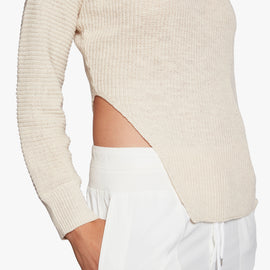 Cotton Linen Boat Neck Sweater In Ivory | James Perse Los Angeles