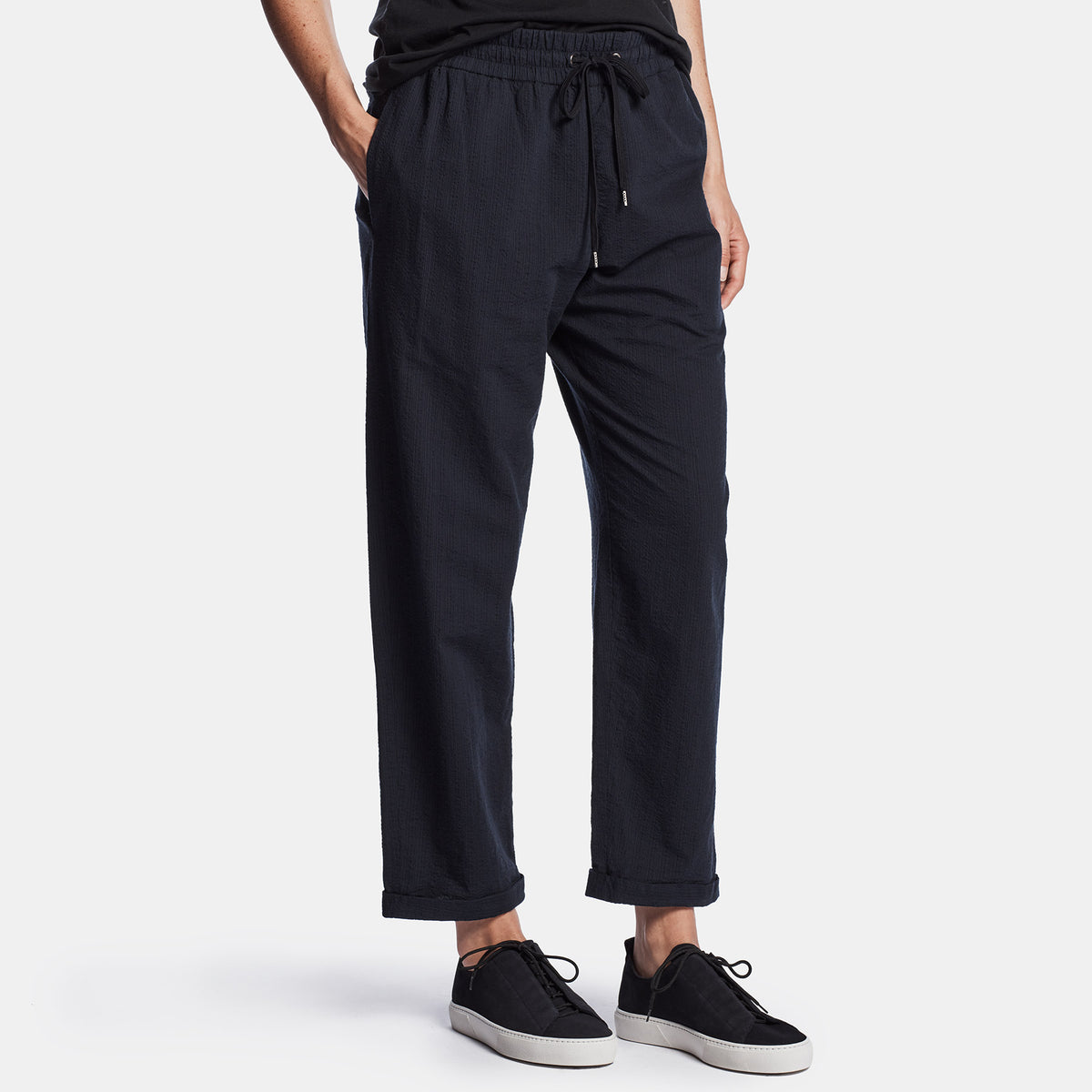 Cotton Pinstripe Lounge Pant In Notte | James Perse Los Angeles