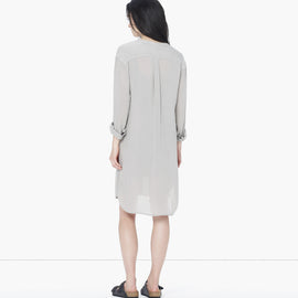Collarless Shirt Dress in Shadow | James Perse Los Angeles