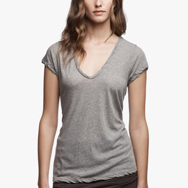 High Gauge Deep V Tee - Heather Grey | James Perse Los Angeles