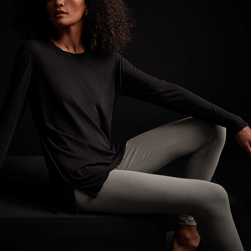 Long Sleeve High Gauge Jersey Tee - Black | James Perse Los Angeles
