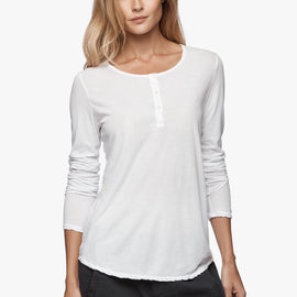 Button Down Henley in White | James Perse Los Angeles