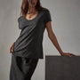 Luxe Lotus Jersey Tee In Carbon | James Perse Los Angeles
