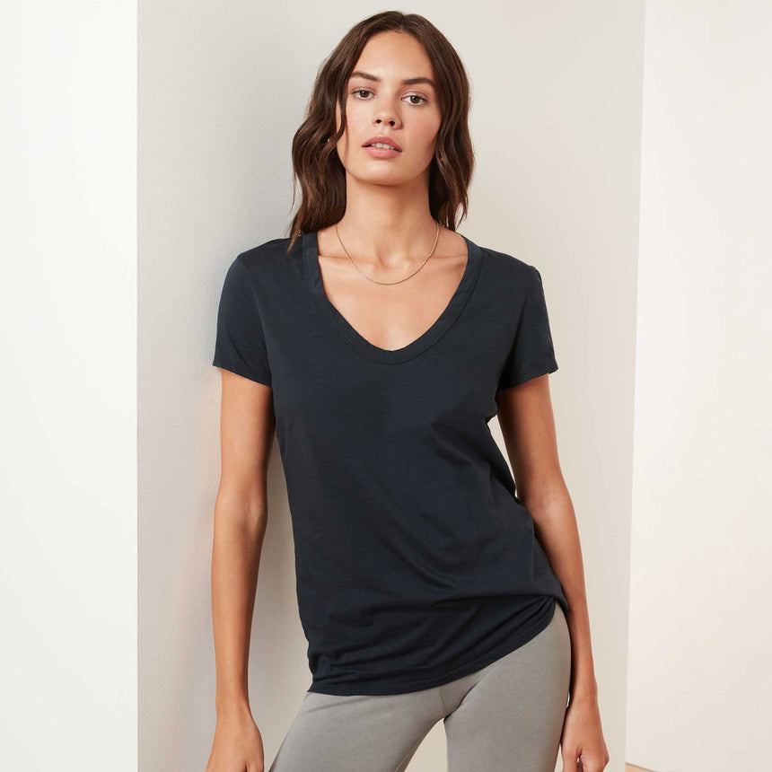 Luxe Lotus Jersey Tee In French Navy | James Perse Los Angeles