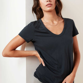 Luxe Lotus Jersey Tee In French Navy | James Perse Los Angeles