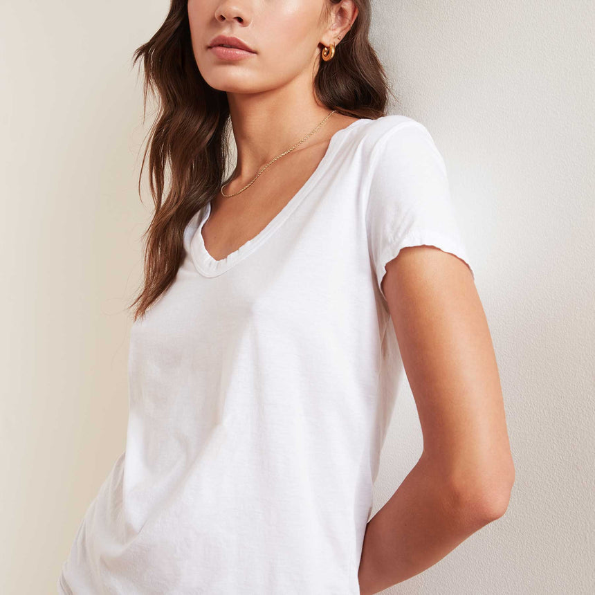 Luxe Lotus Jersey Tee In White | James Perse Los Angeles