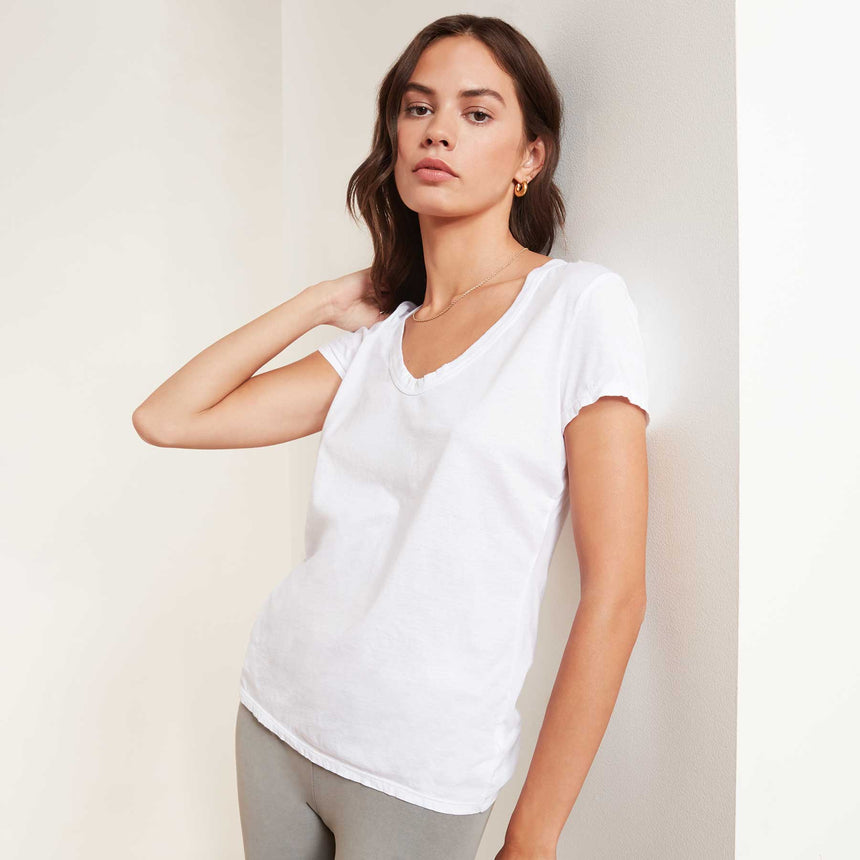 Luxe Lotus Jersey Tee In White | James Perse Los Angeles