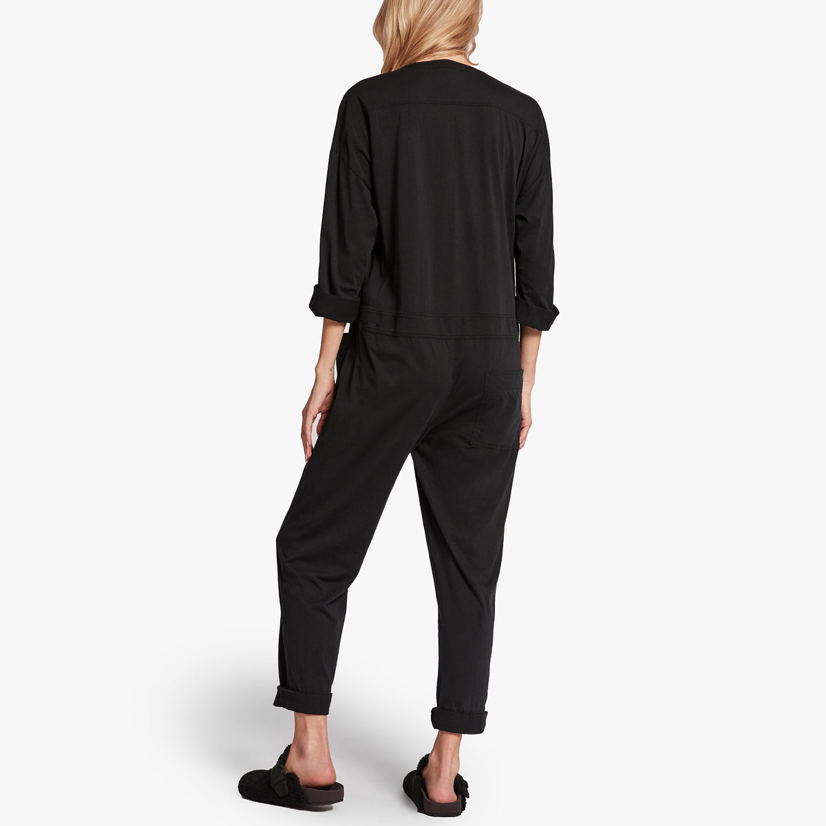 Luxe Lotus Jersey Lounge Jumper In Black | James Perse Los Angeles
